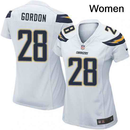 Womens Nike Los Angeles Chargers 28 Melvin Gordon Game White NFL Jersey
